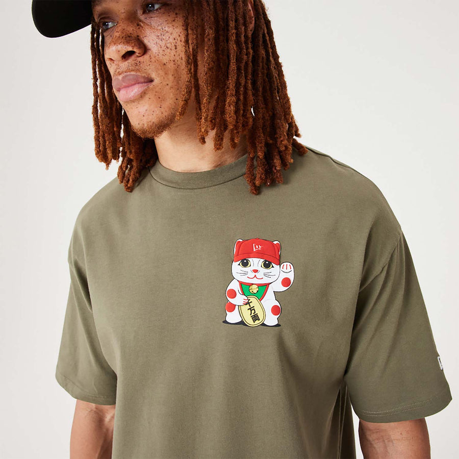 New Era Character Graphic Over Sized Olive Tee