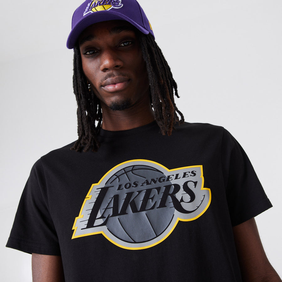 LA Lakers NBA Infill Team Logo Oversized T-Shirt 'purple