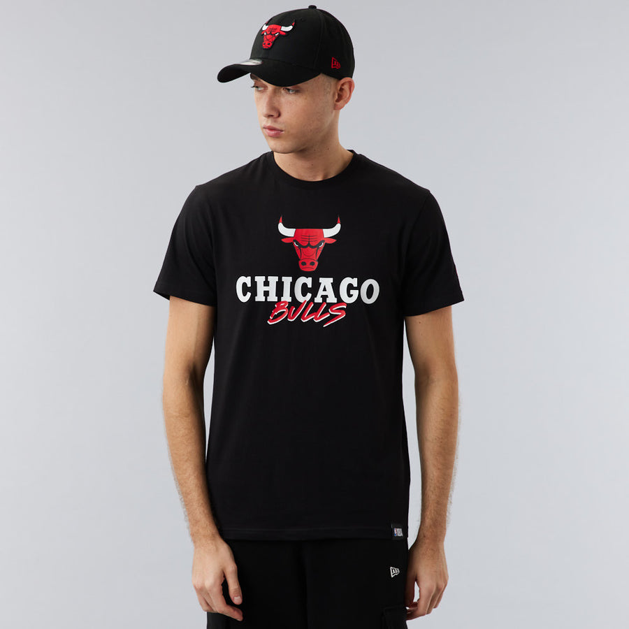 Chicago Bulls NBA Script Black Tee