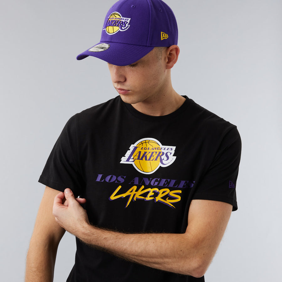 Los Angeles Lakers NBA Script Black Tee