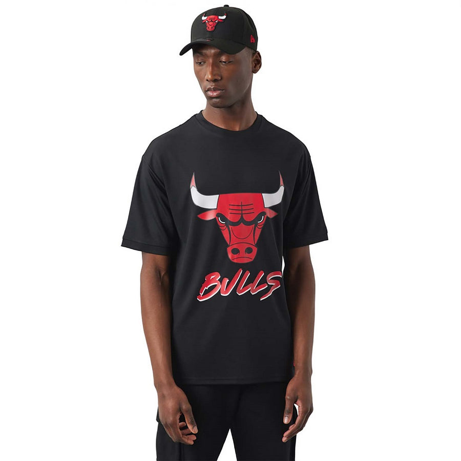 Chicago Bulls NBA Script Mesh Black Tee