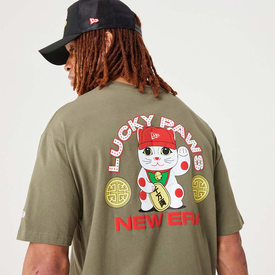 New Era Character Graphic Over Sized Olive Tee