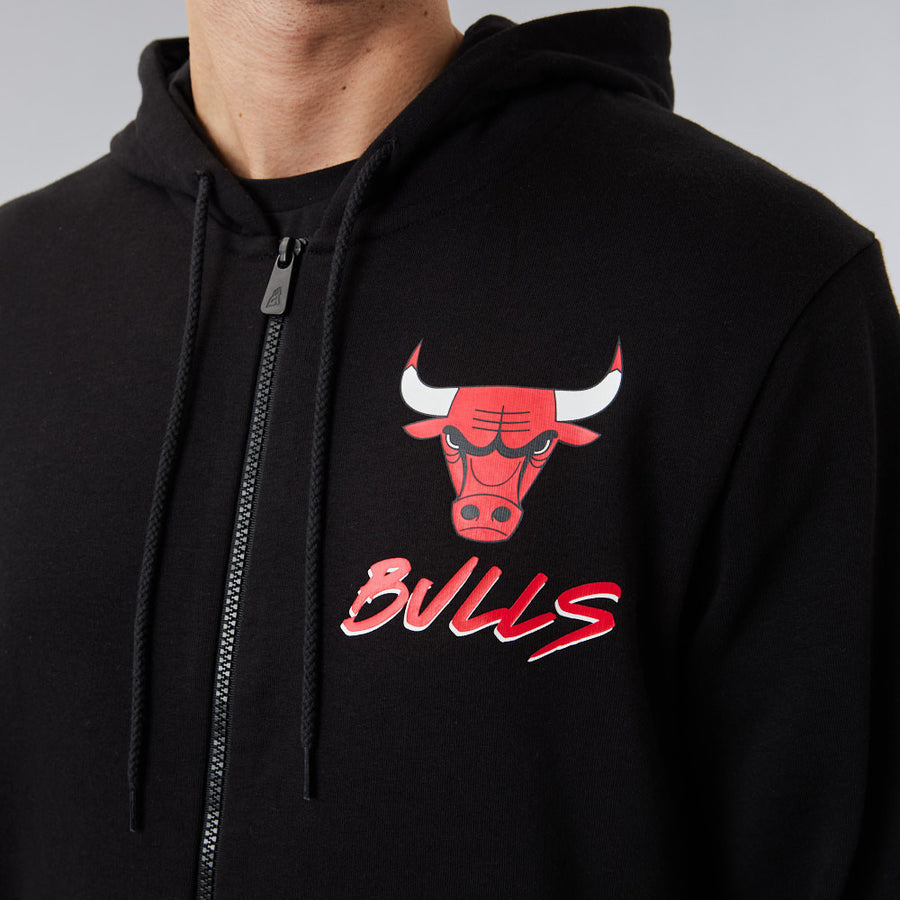 Chicago Bulls NBA Script FZ Black Hoody